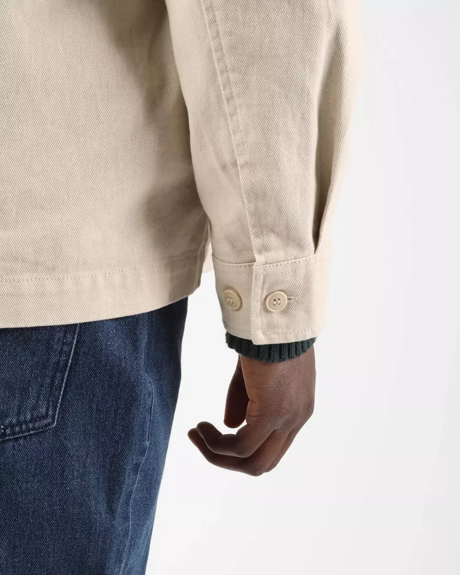 Wemoto Cotton Twill Worker Shirt Hemd Herren beige